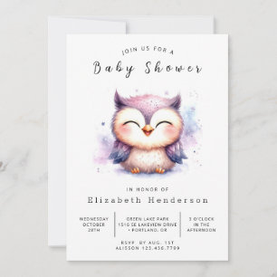 Skogskötare Online Uggla Baby Shower Inbjudningar