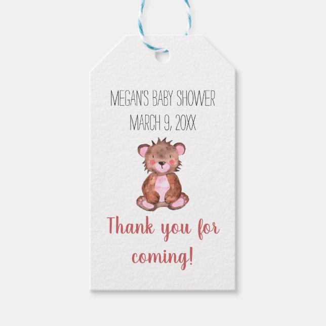 Skogskubbe Baby Shower Present Tag Presentetikett (Framsidan)