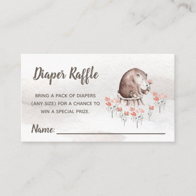 Skogskuvel för babyskor - hårklämma visitkort (Framsida)