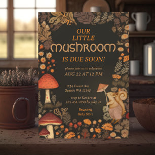 Skogskuvusen för myshroom Woodland Animal Forest B Inbjudningar