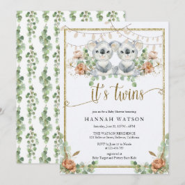 Skogskvalpar Könsneutrala Tvillingar Bebisbadkar-f Inbjudningar