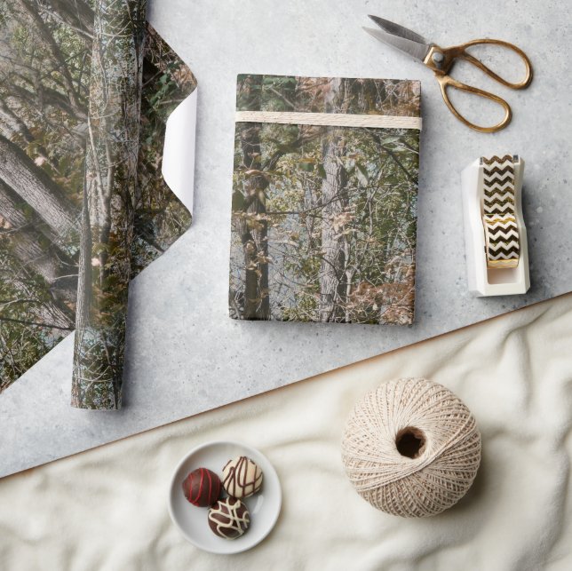 Skogsläger/fiske i Camo Camouflage Nature Hunting/ Presentpapper (Hantverk)