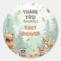 Skogslandet Baby Shower Tacksamhetsdekaler