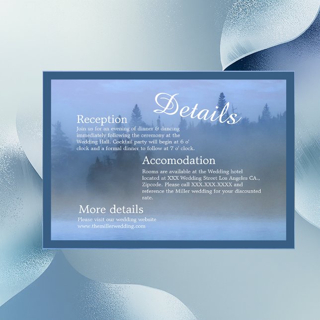 Skogslandskap för dammsuga blåpastellskogar Bröllo Tilläggskort (Skapare uppladdad)