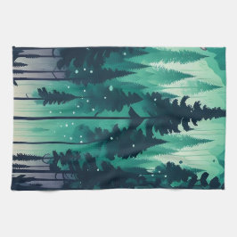 Skogslandskapet gräs kökshandduk