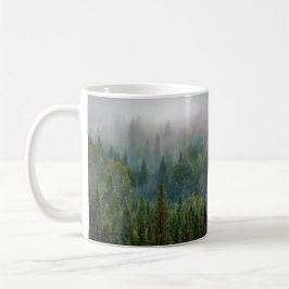 Skogslandskapet Misty gräs träd Kaffemugg