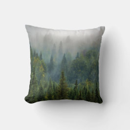 Skogslandskapet Misty gräs träd Kudde
