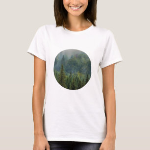 Skogslandskapet Misty gräs träd T Shirt