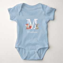 Skogslevande Djur Baby Pojke Initial Monogram T Shirt