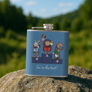 Skogslevande djur Du är bäst! Presentpodium konst Fickplunta