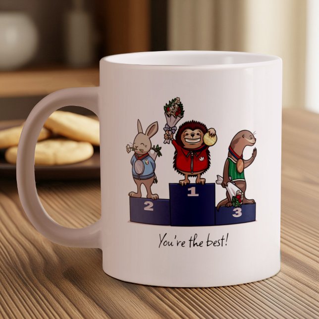 Skogslevande djur Du är bäst! Presentpodium konst Jumbo Mugg (Skapare uppladdad)