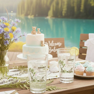 Skogslevande Djur Knappast Väntar Baby Shower Minn Glaskopp