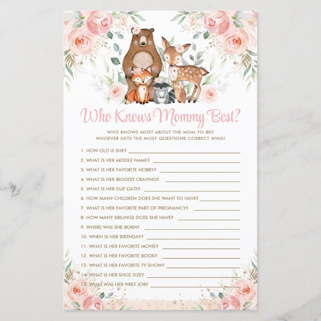 Skogslevande djur Rosa blommor Vem vet vem som är  (Framsida)