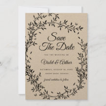 Skogsliggande charm bröllop save the date