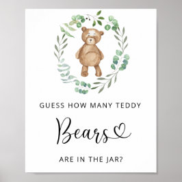 Skogsliten björn gissa hur många teddybjörnar po poster