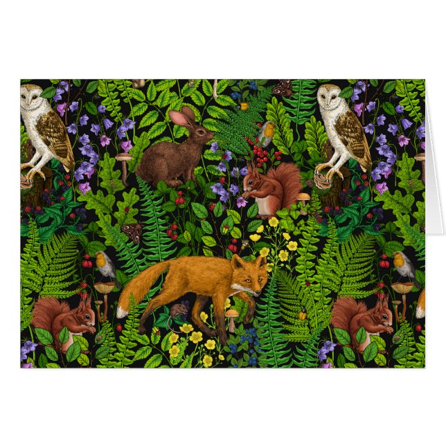 Skogsliv Hälsningskort (Framsidan Horizontal)
