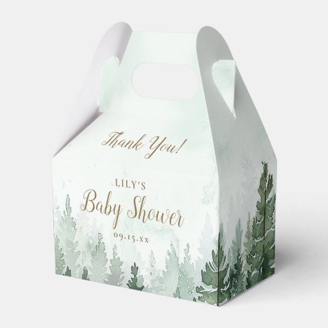 Skogsljuvret Rustic Gräs Träd Forest Baby Shower Presentaskar (Framsidan Sidan)
