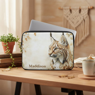 Skogslo Lynx Vilda Djur Natur Namn Laptop Fodral