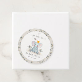 Skogsmark Baby Elephant Foliage any age Birthday Gåvor Etiketter