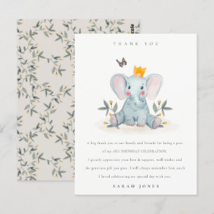 Skogsmark Baby Elephant Foliage any age Birthday Vykort