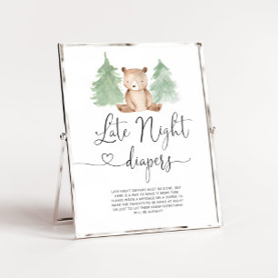 Skogsmark Bear woodland Late night diaper Poster