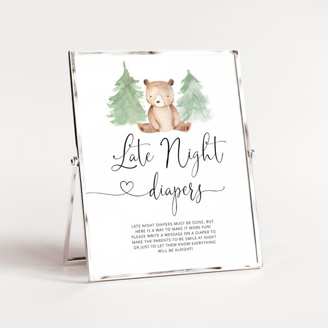 Skogsmark Bear woodland Late night diaper Poster (Skapare uppladdad)