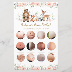 Skogsmark Blommigt Baby eller Beer Belly Game