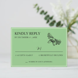 Skogsmark Bröllop Watercolor Rustic Forest OSA Kort