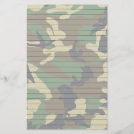Skogsmark Camo med linjer Brevpapper