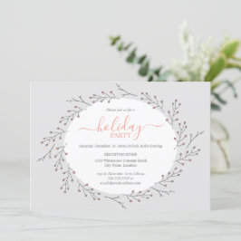 Skogsmark Enkel Julfest för krans Inbjudningar