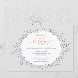 Skogsmark Enkel Julfest för krans Inbjudningar