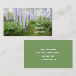 Skogsmark Fern Grönt Forest Birch Träd Holistic Visitkort