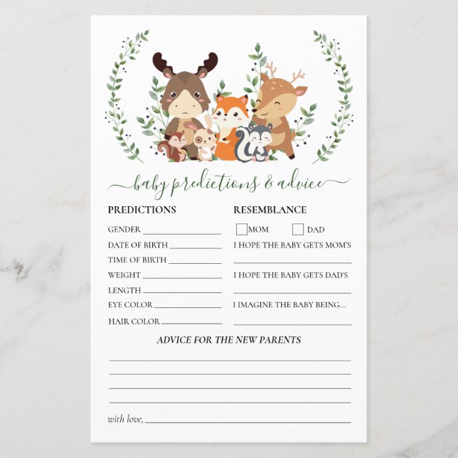 Skogsmark Grey Animal Baby Predications & Advice (Framsida)