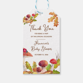 Skogsmark, höstskog, champinjon presentetikett