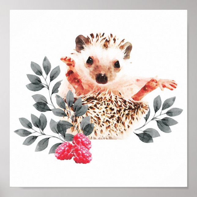 Skogsmark Nursery - Hedgehogs och vild Poster (Framsidan)