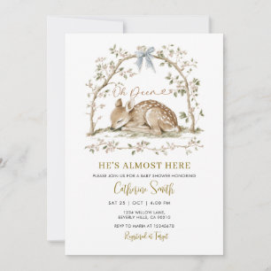 Skogsmark Oh Deer Baby Shower Inbjudan