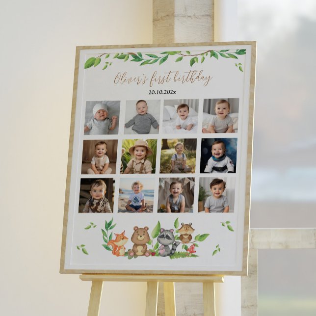 Skogsmark Vild ett första år - fotmilstolpe Poster (Skapare uppladdad)