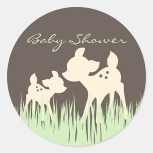 Skogsmarkbaby shower runt klistermärke