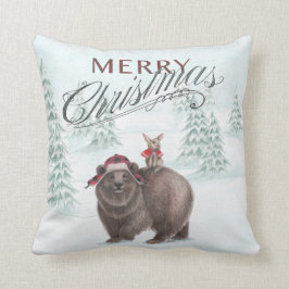 Skogsmarkbjörn- och kaningod jul kudder kudde