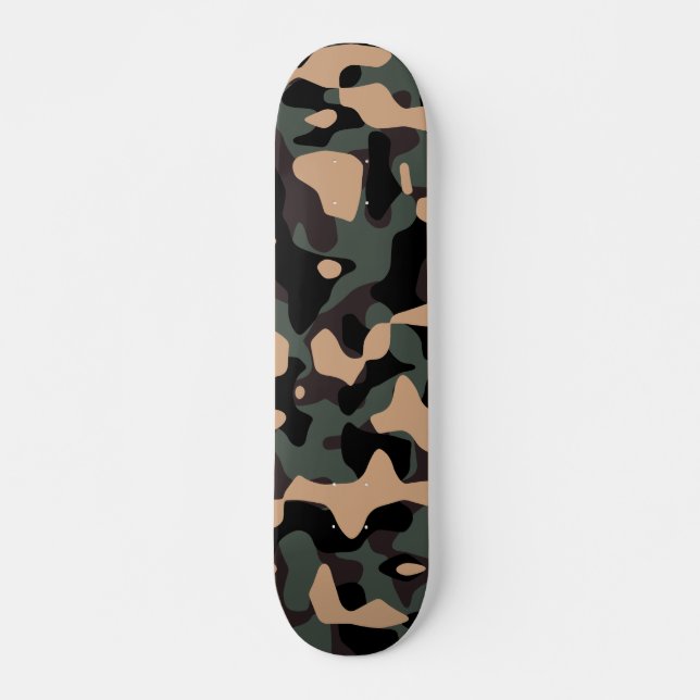 SkogsmarkCamo däck Old School Skateboard Bräda 21,6 Cm (Framsida)