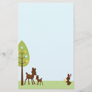 Skogsmarkdjurbaby shower brevpapper