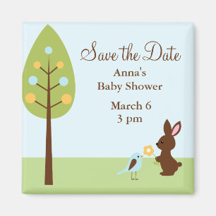 Skogsmarkdjurbaby shower magnet