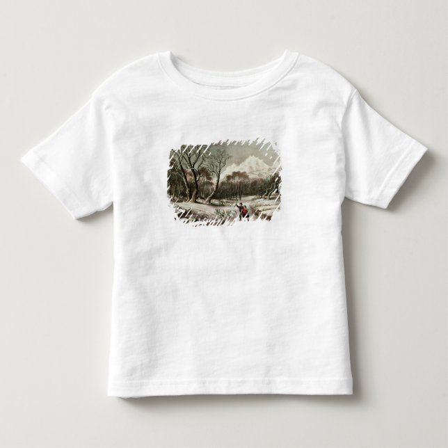 Skogsmarker i vinter t shirt (Framsida)