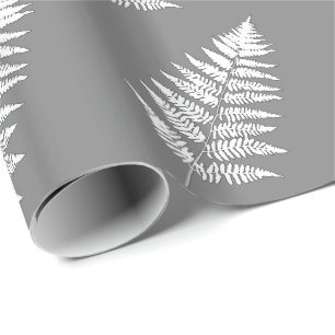 SkogsmarkFern 1, grått/grå färg och vit Presentpapper