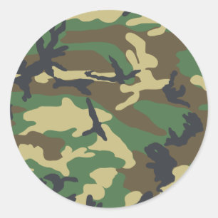 Skogsmarkkamouflagedesign Runt Klistermärke