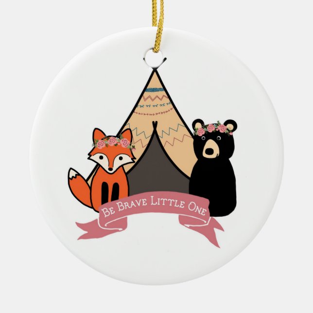 Skogsmarkprydnad för flicka julgransprydnad keramik (Framsidan)