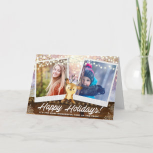 Skogsmarkren- & fotoCustomization för ljus två Helgkort