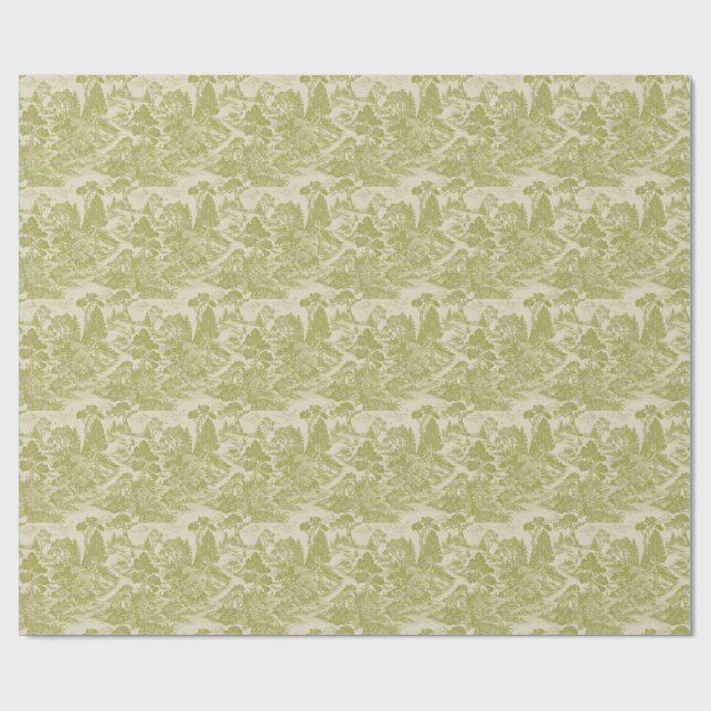 Skogsmarks Toile Skogsdjur Vintage Botanisk  Presentpapper (Platt)