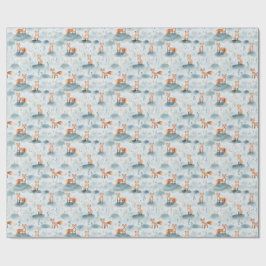 Skogsmarksräv Nursery Design,Baby Pojke Skogs Djur Presentpapper