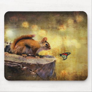 Skogsmarkunder - ekorre & fjäril Mousepad Musmatta